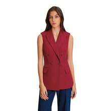 CKLASS Ladies Red Double-Breasted Vest 911-20 - Red - View 1