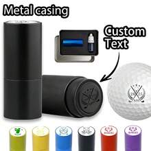 1/2/5pcs Customizable Text Golf Ball Stamp, Personalized Automatic Ink Golf Ball Marker, Custom Name/Letter Stamp, Size 5.3x1.9cm, 5 Styles, Waterproof ABS Material, Golf Accessories - Style B - View 4