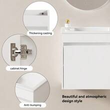 Black 46cm Bathroom Cabinet With Ample Storage Space And A Soft-Close Door For Quiet Closing. - White - View 5