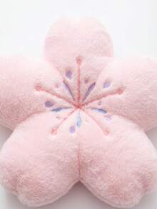 INS Style Cute Sakura Plush Throw Pillow, Double-Sided Embroidered Faux Fur Soft Cushion, Sweet Girl Aesthetic Sofa Lumbar Pillow, Decorative Seat Cushion Suitable For Bedroom Window, Tatami Bed, Office Chair, Indoor Home Relaxation And Nap - Pink - View 7