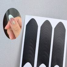 6pcs/1set French Stripe Nail Art Stencil Wave Diagonal Line Spray Template Sticker, Creative Manicure Decorative Tools - Multicolor - View 2