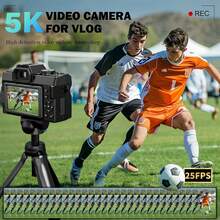 NBD 5K Digital Cameras For Photography, 64MP Vlogging Camera With Microphone, WiFi And Tripod Grip, Video Camera With 52MM Wide-Angle&Macro Lens, Recommended For Beginner Photography Enthusiasts, Includes 2 Batteries And A 32GB Card - View 4