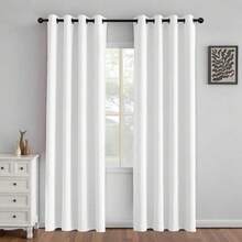 1 Piece Thermal Blackout Curtain 135x225 Cm, Total Light And UV Ray Blocking, Noise And Temperature Insulation, Ideal For Bedroom, Living Room Or TV Room - 白色 - 查看 1