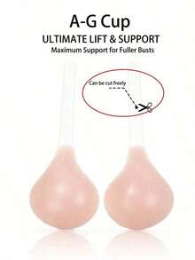 1pc Women's Silicone Sticky Bra, Plus Size, Straps, Lift And Enhance Design, Self-Adhesive Strapless Style, Suitable Wedding Dresses/Formal Gowns, Backless, Spaghetti Strap, Bodycon Dresses, Sheer Tops, Spaghetti Strap Outfits, Bridal Shower, Travel, Party, Cocktail Attire, Wedding/Prom - Quả mơ - Xem 4