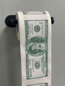 1 Roll, $100 Bill Pattern Toilet Paper, Funny Prank Birthday Party Creative Gift - One Size Fits All - View 6