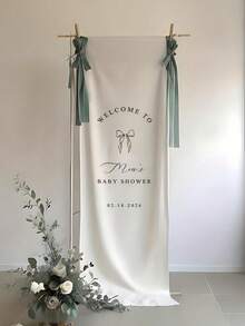 1 individuelle Willkommens-Banner - personalisierter Name, Datum und Text - mit Schmetterlings-Motiv - einfache Aufhängevorrichtung - strapazierfähiges Polyestermaterial - geeignet für Rasenflächen, Gärten, Wohnzimmer und Partys - schlicht & elegant - perfekt für Geburtstage, Hochzeiten, Renteneintritt und Jahrestage - Stoff-Banner Partydekoration - kein Stromanschluss erforderlich - Verschiedenfarbig - Übersicht 4