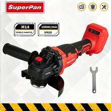 SuperPan Cordless Angle Grinder, 10000 RPM Brushless Electric Angle Grinder, With M14 Spindle, Suitable For/Battery, Can Be Used For Cutting, Grinding And Polishing - Red - View 1