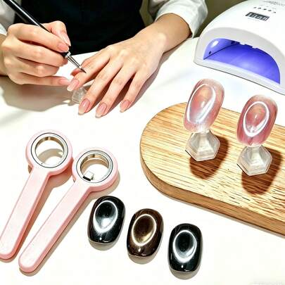 nailpop Dụng cụ vẽ móng mắt mèo có tay cầm, thiết kế chống trượt cho hiệu ứng làm móng hoàn hảo, món quà lý tưởng cho Ngày của Mẹ, Lễ Phục Sinh, Ngày Độc lập, nhỏ gọn và dễ sử dụng, thân thiện với người mới bắt đầu.