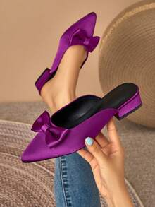 Women's Flat Slip-On Shoes, Elegant Neutral Commute Party Casual Cute Wedding Buckle Office Home Holiday Wedding Party Outdoor, New For Summer & Autumn - Purple - View 4