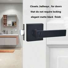 1pc Matte Black Heavy-Duty Door Handle, Suitable For Bedroom, Indoor/Outdoor Lock Doors And Hallway Doors, Fashionable And Secure - Multicolor - View 11