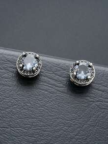 2 đôi bông tai kẹp từ tính đính đá Cubic Zirconia thời trang dành cho nam giới, thích hợp để đeo hàng ngày, dự tiệc, dịp năm mới, Giáng sinh, quà tặng Ngày Valentine. - Nhiều màu - Xem 4