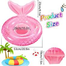Baby Swimming Ring, Inflatable Raft With Handles And Seat, Children's Waist Floating Ring, Children's Bathtub Beach Party Toys, Infant Swimming Ring - Pink - View 2