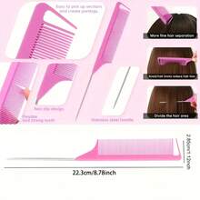 Hair Styling Set, 6pcs Set With Hair Brush, 2pcs Comb, 200ml Spray Bottle, And Two Hair Tail Tools, Suitable For Home Salons - Multicolor - View 6