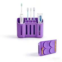 Silicone Suction Cup Toothbrush Holder, Wall-Mounted Toothbrush Rack Without Drilling, Easy To Clean Toothbrush Organizer - Multicolor - View 4