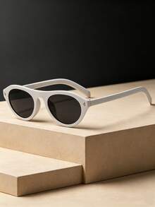 1pc Korean Fashion Cat Eye Rivet Chic Flattering Fashion Glasses - Multicolor - View 4