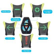 LED Cycling Vest Bag With Flashing Lights, LED Turn Signal Bag, USB Rechargeable, With LED Flashing Remote Control, Cycling And Night Running Gear - Grey - View 3