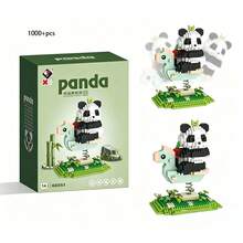 Cute Panda Swing Building Blocks, Micro Particle Assembly Toy, Healing Desktop Decor Gift, National Treasure Panda Rocking Horse Building Block Model - Multicolor - View 8