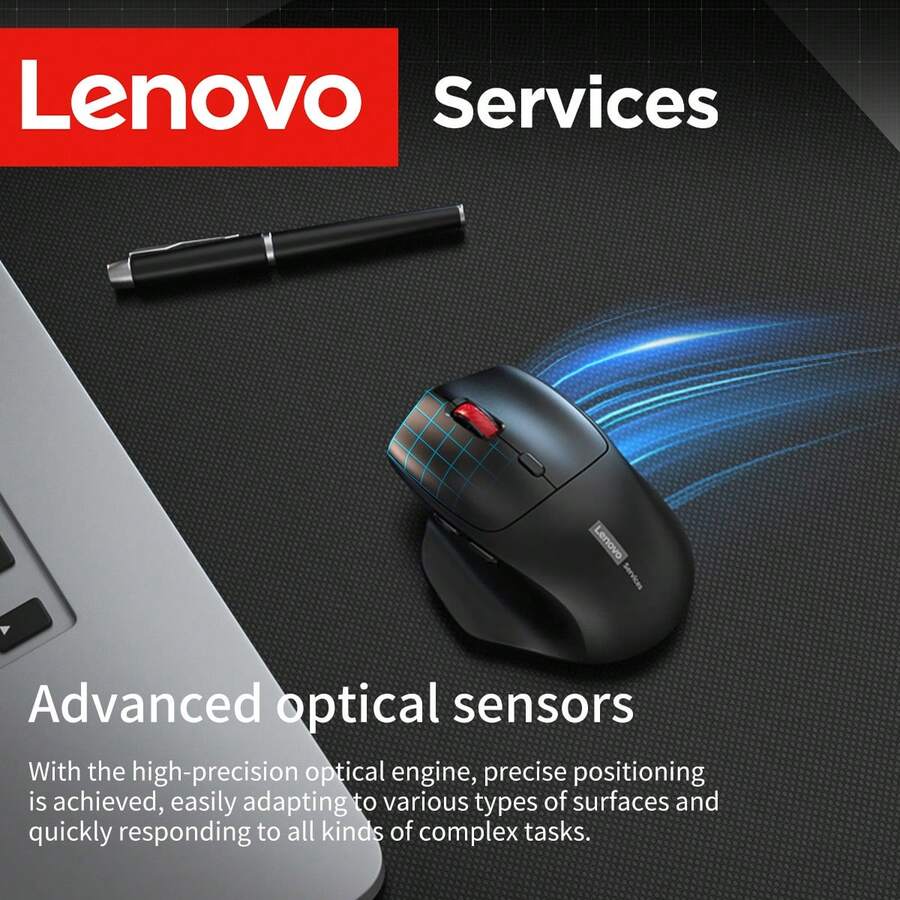 Ratón inalámbrico Bluetooth Lenovo N230, modo de conexión dual, diseño recargable, ratón de oficina para escritorio y portátil - Ver 1