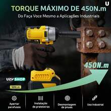 Cordless 450nm Impact Wrench With 2 X 21V Brushless Batteries And Carrying Case With 14 Accessories, Dual Voltage - 查看 5