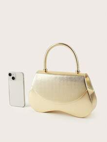 Bolsa Elegante Feminina, Bolsa de Embreagem Minimalista com Corrente, Bolsa de Festa/Noite Leve de Luxo, Presente de Aniversário Perfeito para Namorada, Bolsa de Festa, Adequada para Festa, Casamento, Baile de Formatura, Jantar Formal/Banquete, Pode Ser Combinada com Vestido de Festa de Feriado, Vestido de Festa e Vestido Sequinado, Combinação Perfeita para Vestido Formal Feminino, Acessórios de Baile de Formatura, Vestido Sequinado, Vestido Brilhante, Vestido Elegante Feminino, Perfeito para Madrinhas, Bolsa de Festa de Baile de Formatura, Casamento - Dourado - Visão 6