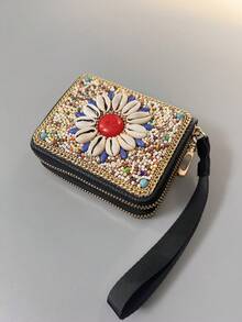 Ví đựng thẻ đa năng phong cách Bohemian bán chạy nhất với họa tiết cây tiền, mắt, công, lá và ngăn đựng tiền xu có khóa kéo, món quà sáng tạo dành cho bản thân và bạn bè. - Nhiều màu - Xem 15