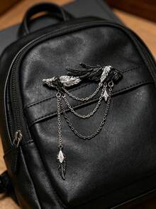 1 Pc Fashion Light Luxury Minimalist Feather Brooch, Can Be Used As Bag Pin. Integrated With Gothic, Hip-Hop And Punk Styles, A Gift For Friends. - Multicolor - View 3