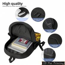 Egyptian Pharaoh Print Backpack Suitable For & - Egyptian Pharaoh Mask Design, Large Capacity Bookbag With Adjustable Straps, Zipper Closure & Hand Washable For, Travel, Commute, For Teenager - 長方形 - 查看 5