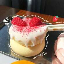 1pc Soft Squishy Toy, High-Quality Silicone Squishy Stress Relief Toy, Soft And Squishable, Suitable For Teens And Adults, Decorative Ornament For Home, Party, Desktop, Birthday & Holiday Gift - 藍莓舒芙蕾 - 查看 3
