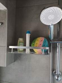 1pc Thickened No-Drill Bathroom Washroom Vanity Wall Mount Shelf Bathroom Accessories - Multicolor - View 11