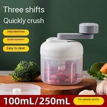 Máy xay thực phẩm 3 tốc độ bằng tay, máy xay tỏi gia dụng quay tay, máy xay ớt đa năng. - Nhiều màu - Xem 3