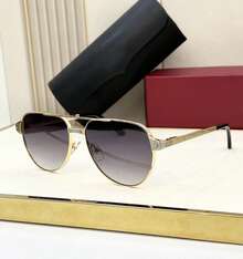 CARTER LUNETTES Gafas de sol de moda europea y americana para hombre y mujer, diseño de corte rectangular, 0425 - Té dorado (con caja) - Ver 6