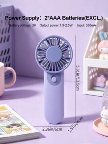 AOYI Mini Handheld Fan Portable, Battery Powered One-Button Hand Fan, Makeup Lash Fan For Women, Outdoor Travel Vacation Essentials For Daily Commute, Office, Shopping, Reading, Leisure Time (AAA Batteries Not Included) - Handheld - View 11