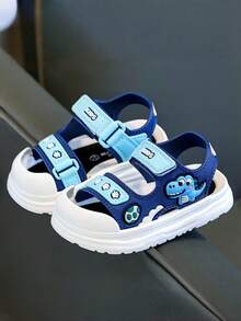 TEEOEC Kids Sandals, Boys Cute Dinosaur Closed Toe Sandals, Protect Baby Toes, Promote Foot Growth, Fashionable Cartoon Design, Thick Sole, Waterproof Non-Slip - Blue - View 6