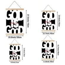 Tranh treo tường "Chúa luôn tốt lành" (1 tấm) - Tranh in trên vải canvas chủ đề Cơ đốc giáo, trích dẫn về đức tin, trang trí nhà cửa theo phong cách Cơ đốc giáo hiện đại cho phòng khách, phòng ngủ, có khung hoặc không khung. Tranh cuộn treo tường bằng gỗ. - mẫu - Xem 8