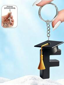 2D Acrylic Graduation Letter Design Keychain, Ideal Gift For Graduates, Teachers And Classmates - Graduation Cap - View 6