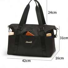 Borsa da viaggio impermeabile per fitness, borsa portaoggetti con grande capacità, adatta per uomini e donne, viaggiatori d'affari e studenti - nero - Visualizzare 1