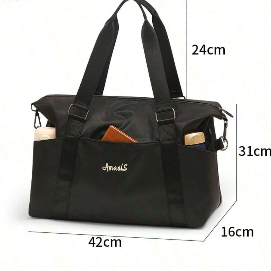 Borsa da viaggio impermeabile per fitness, borsa portaoggetti con grande capacità, adatta per uomini e donne, viaggiatori d'affari e studenti - nero - Visualizzare 1