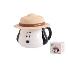 Cốc sứ Snoopy chính hãng - Bộ cốc cà phê/bữa sáng hoạt hình có nắp và ống hút - Cốc nước dung tích lớn kiểu INS. - Nhiều màu - Xem 8