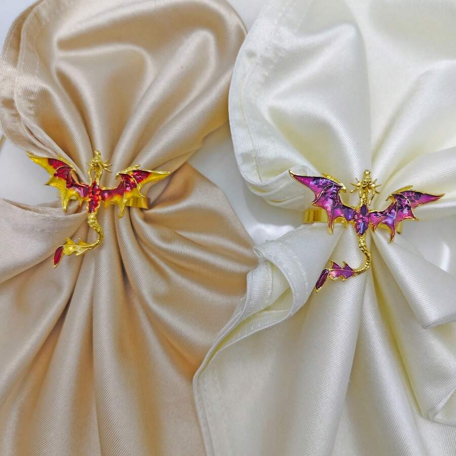 New Colorful Drip-Oil Western Dragon Napkin Rings, For Restaurants - MultiWarna - View 1