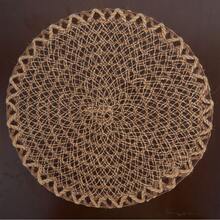 1/4/6/12pcs Bohemian Style Solid Color Woven Rope Round Placemats, Dining Table Decor, Home Party Tabletop Decoration - Màu Khaki - Xem 5