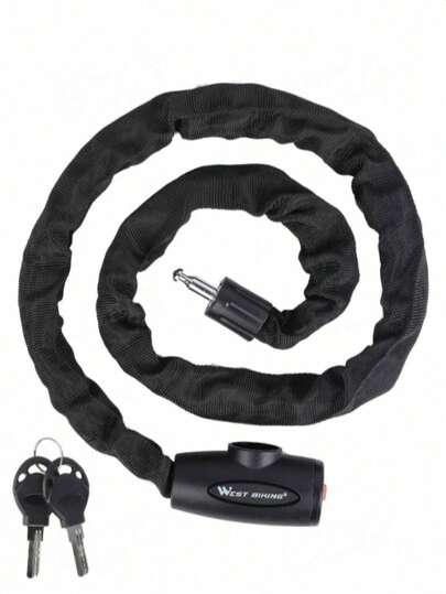 1 WEST BIKING Candado antirrobo de bicicleta para bicicletas de montaña, bicicletas eléctricas, motocicletas, coches eléctricos con cadena