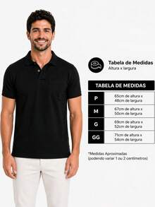 Men's Polo Shirt With Pocket - Black - View 7