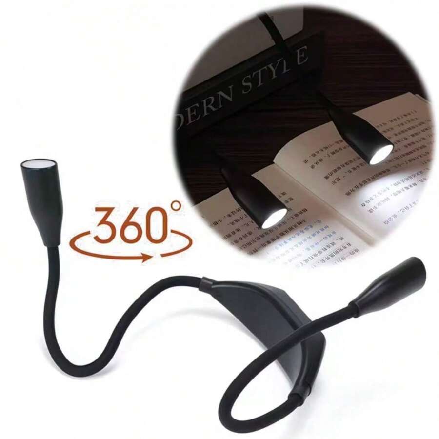 1pc LED Neck Reading Light - Portable Learning Reading Light - Battery Operated, With 3 Brightness Settings And 360° Flexible Neck, Perfect For Reading, Running And Knitting. Requires 2 AAA Batteries (Not Included). - Multicolor - View 1