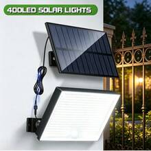 1pc 400 LED Cool White Solar Split Light, High-Brightness Solar Street Lamps, Larger Solar Panels, Easy Installation, Ultra-Bright, Suitable For Porches, Courtyards, Garages, Fences, Paths, Walls. - 400LED - View 13