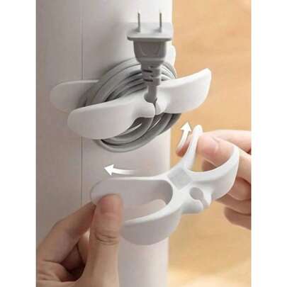 5/10pcs Plastic Cable Classification Clip, Adhesive Cable Management Bracket, Fixing Bracket, Kitchen Storage Cable Plug Fixing Clip, Suitable For Kitchen Appliances Such As Air Fryers, Coffee Machines, Mixers, Kitchen Decoration, Home Decoration, Restaurant Decoration, Home Decoration, Birthday Gifts, Etc