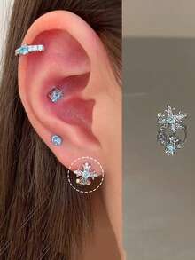 1 đôi bông tai hình thánh giá hoa diên vĩ lấp lánh tối giản, sang trọng tinh tế, chất lượng cao, đa năng, phù hợp đeo hàng ngày. - Nhiều màu - Xem 2