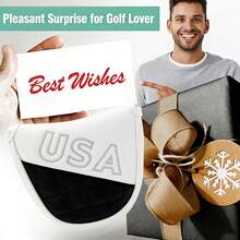 Funda para cabeza de putter de golf bordada con diseño de EE. UU., cierre de gancho y bucle, simple y práctica, compatible con la mayoría de las marcas de putters - Blanco - Ver 8