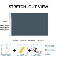 Self-Adhesive One-Way Mirror Film, Privacy Reflective Window Film, UV Blocking Heat Insulation Glass Sticker, PVC Material With Strong Adhesive, Suitable For Living Room, Bedroom, Kitchen, Office And Home Decor - Black and Silver - View 6
