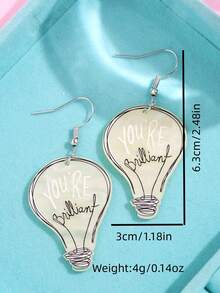 1 Đôi bông tai acrylic đính sequin hình bóng đèn dễ thương, sáng tạo, phù hợp cho đi làm hàng ngày, đi nghỉ mát, dự tiệc. - Nhiều màu - Xem 5
