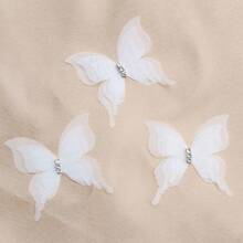 3D Butterflies, 30 Pieces Organza Fabric Translucent Chiffon Butterfly, Decorative Butterflies For DIY Decoration, Scrapbooking, Luggage, Wall And Window Hair Clip Decoration - 30pcs - View 6